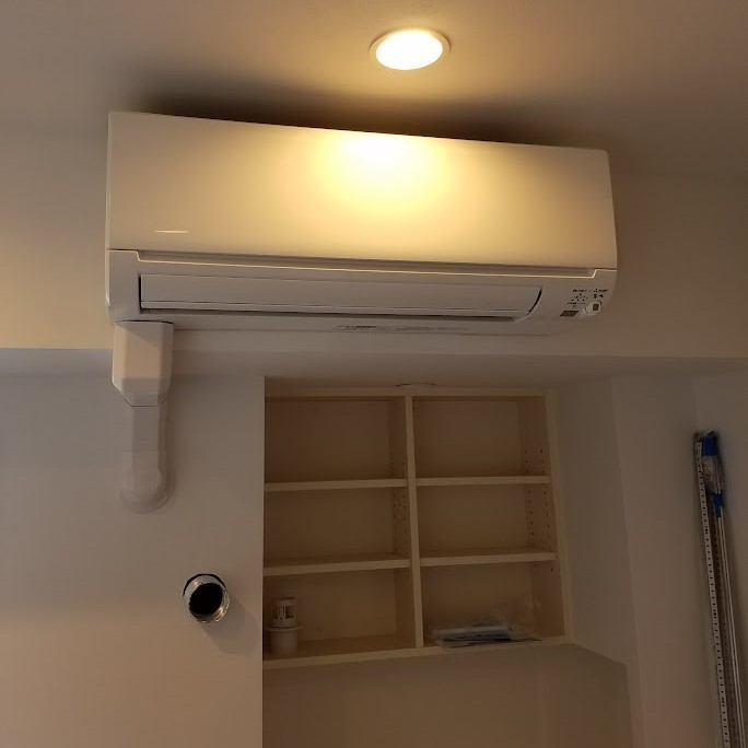 大津市｜マンションの隠ぺい配管エアコン取り付け