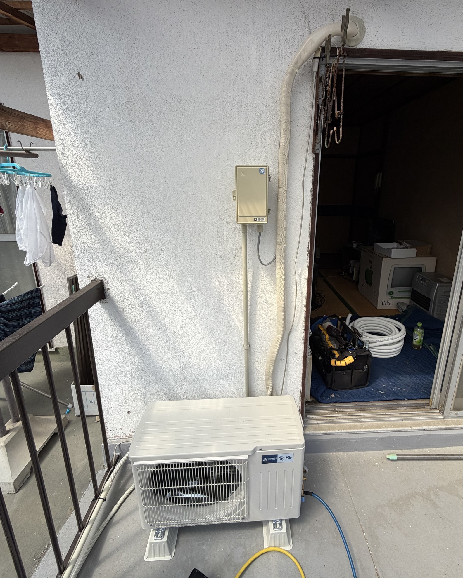 【大津市】エアコン専用コンセント無しの新設工事｜回路増設とELB設置で安全対策